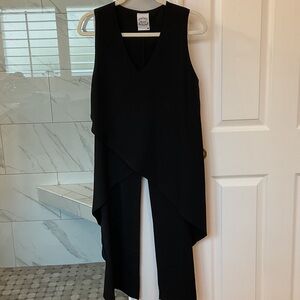 Zelie for She Black Asymmetrical Overlay Dress